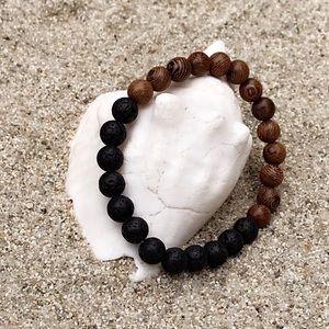 “Lumber” Beaded Bracelet | Lava rock